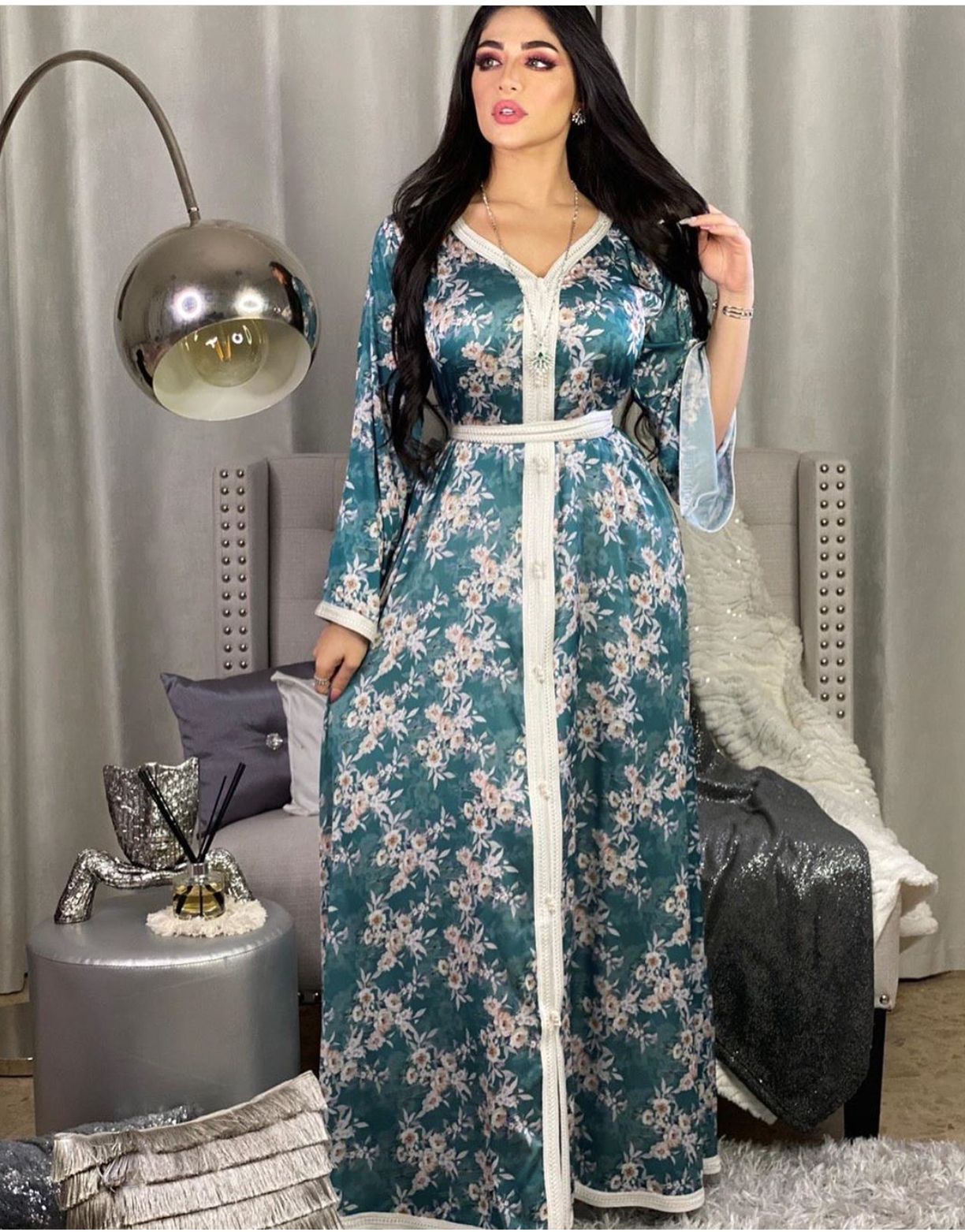  Dubai Modest Women Turkish Prayer Clothes Vetement Femme Robe Femme Musulman Kebaya Maleisie Kimono Islamic Clothing Maxi Dress Open Abaya