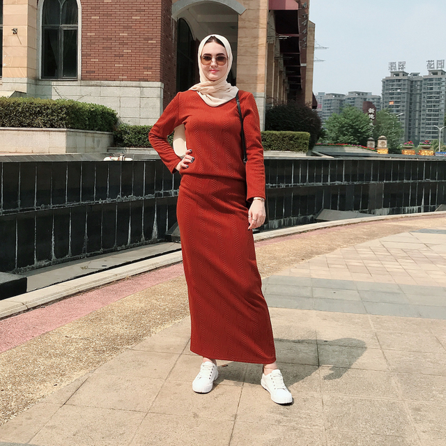Casual New Design Dubai Middle East Muslim Lady Modest Fashion Blouse Set
