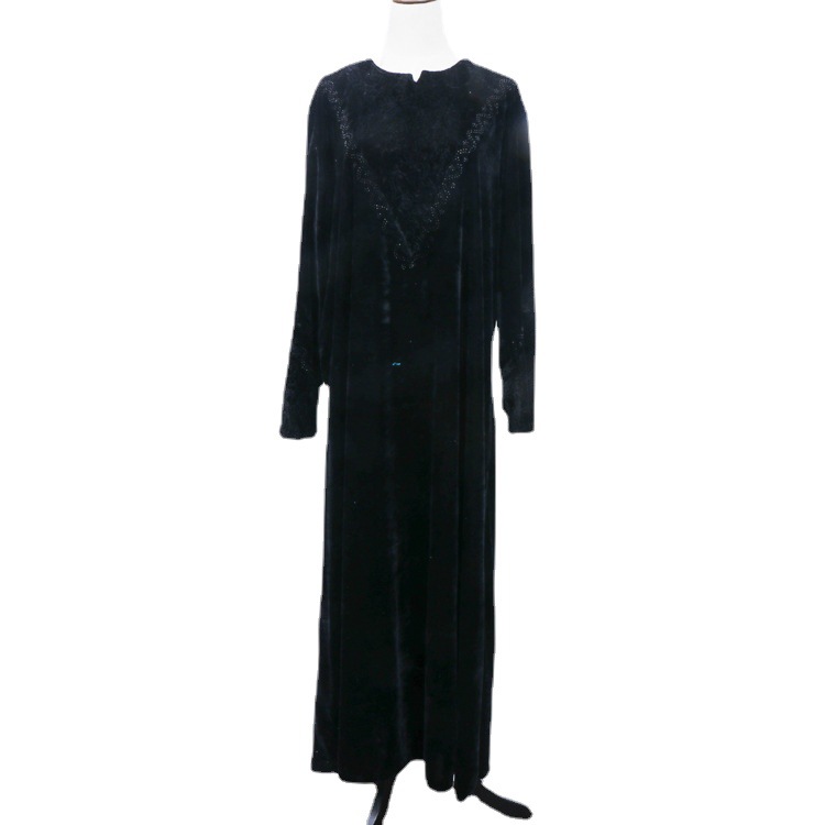 New Muslim Women's Long-sleeved Dress Muslim Women's Plus Size Women's Middle Eastern Long Dress