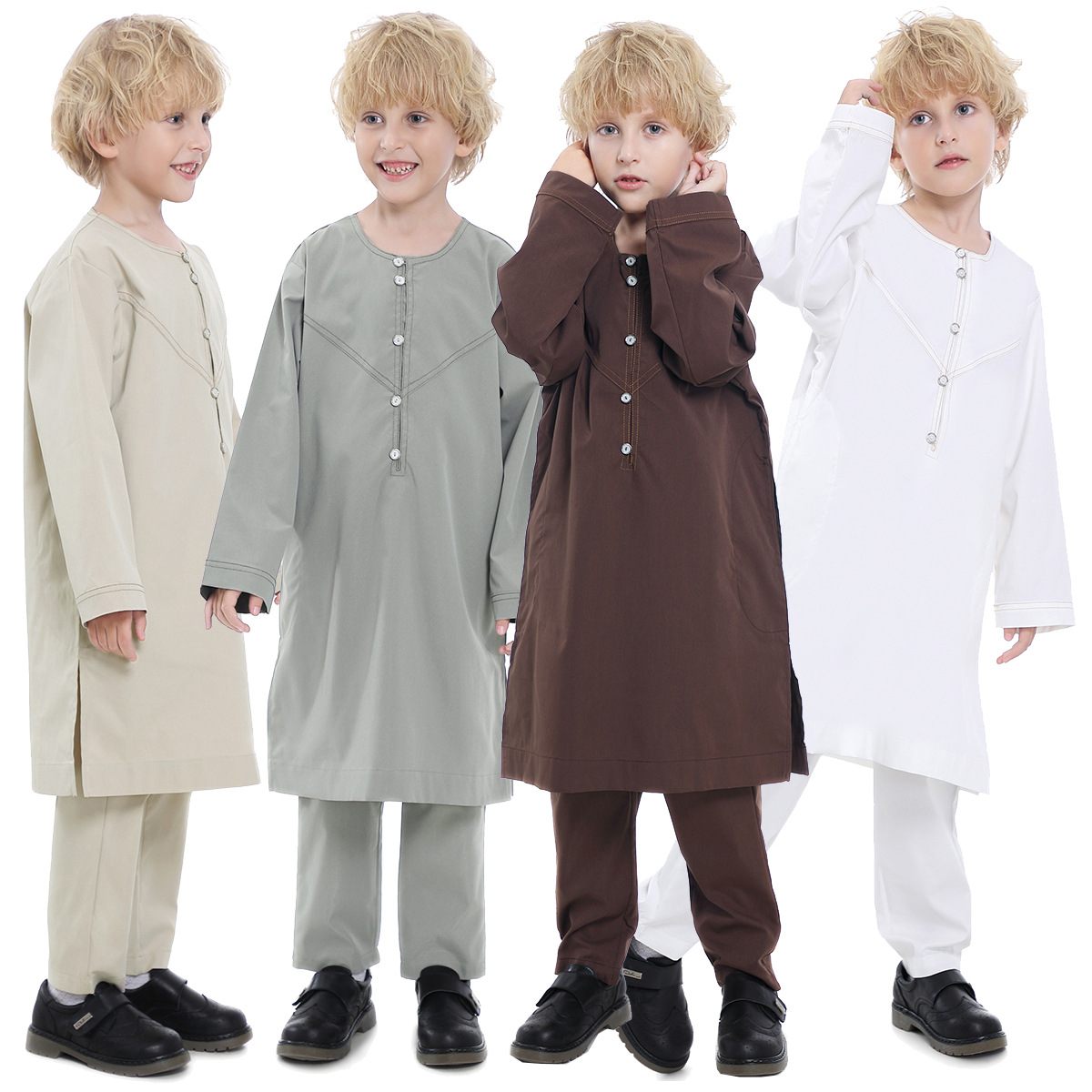  Salwar Kameez Sherwani 2021 Islamic Designs Sets for Boy Kids Modest India & Pakistan Clothing Boy Thobe Chemises Hommes Muslim Kurta