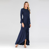 AliExpress Amazon Ebay Hot Sale Solid Color Ruffled Fishtail Bag Hip Long Dress Muslim