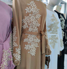Bead Modest Fashion Best Selling Islamic Flower Muslim Robe Kimono Maxi Dresses Loose Abaya