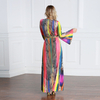 AliExpress Amazon Hot Selling Fashion Women's Color Printed Long Dress Abaya