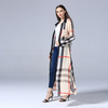 AliExpress New Fashion Long-sleeved Plus Size Women's Slim Checkered Full Button Cardigan Long Dress