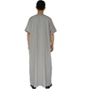 2022 Wholesale Casual Short-sleeve Arabic Men's Robe Stand Collar Muslim Islamic Thobe