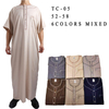 Wholesale Casual Arabic Men's Robe Stand Collar Muslim Islamic Thobe