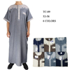 2022 cotton Wholesale New Arabic Men's Robe Stand Collar Muslim Islamic Thobe