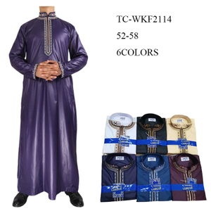 2022 Muslim Casual Islamic Robe Loose New Arabic Men's Wholesale Design Thobe