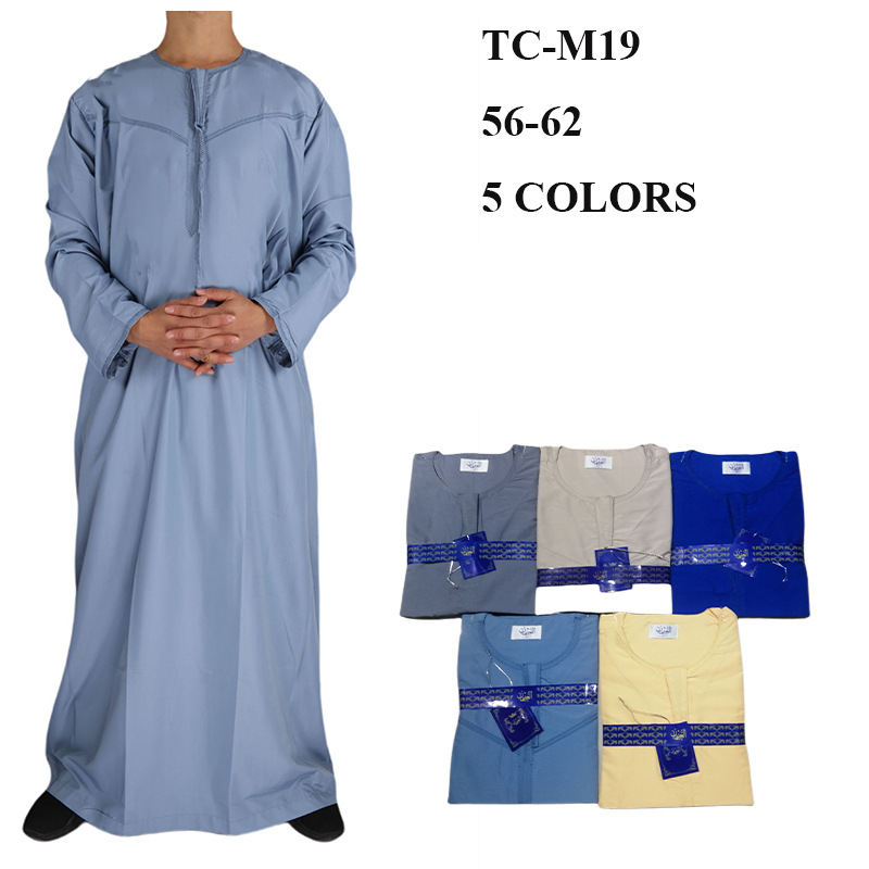 Fashion Arabic Loose Design Casual 2022 Muslim Islamic Cotton New Men's Wholesale Robe Thobe