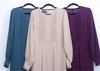 The New Round Neck Pleated Chiffon Muslim Robe Elegant Fashion Dress in Stock