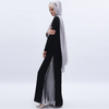 Middle East Cross-border Crumpled Prong Horn Muslim Women's Export Long Dress Round Neck Full Length Abaya