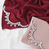 INS Chiffon Rhinestone Long Scarf Ladies Pure Color Crown Scarf in Stock T506