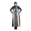 New Fashion Robe Korean Hemp Ethnic Plus Size Muslim Lace Stitching Long-sleeved Dress
