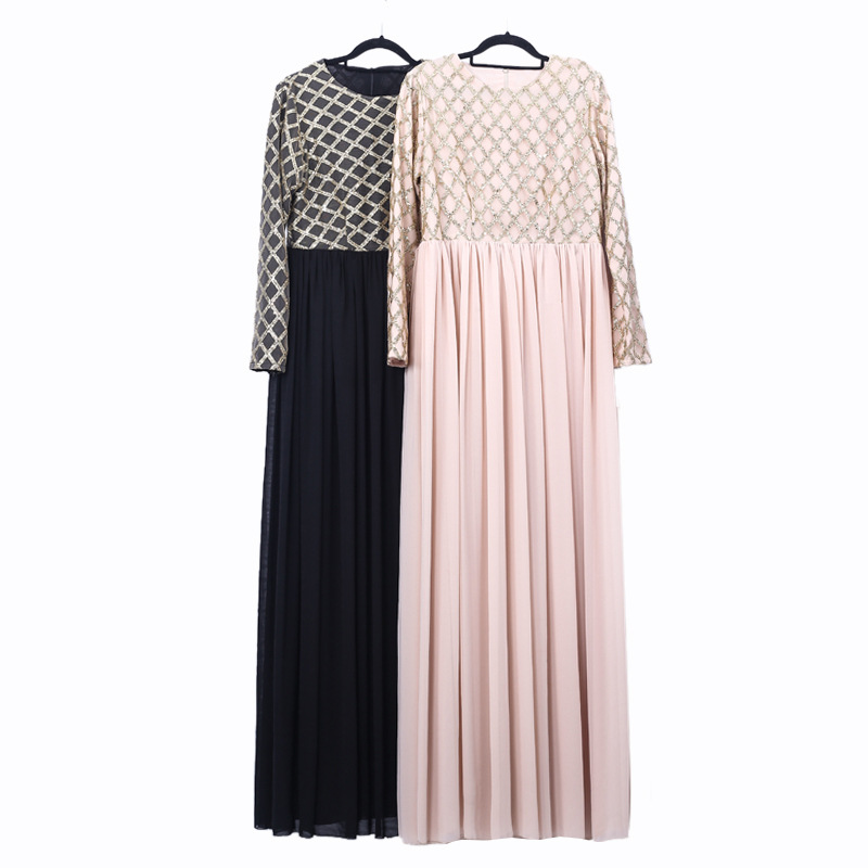 Turkish Ethnic Dress, Long Skirt, Sequined Mesh Chiffon Skirt, Hui Women's Spot