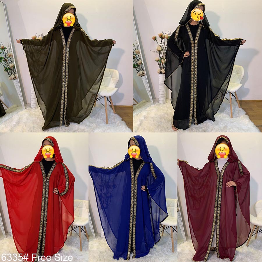 Muslim Cross-border Sources of New Fashion And Elegant Loose Muslim Robe Bat Sleeve Plus Size Women's Dress