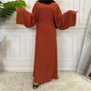 2022 AliExpress EBay Amazon Middle East Dubai Hot Sale Net Color Plus Size Lace-up Muslim Dress