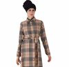 Plaid Long Sleeve Modest Fashion Islamic Loose Islamic Muslim Maxi Dresses Abaya