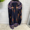 2022 Cross-border Source Fashion Printing Elegant Loose Muslim Robe Bat Sleeve Plus Size Women's Dress