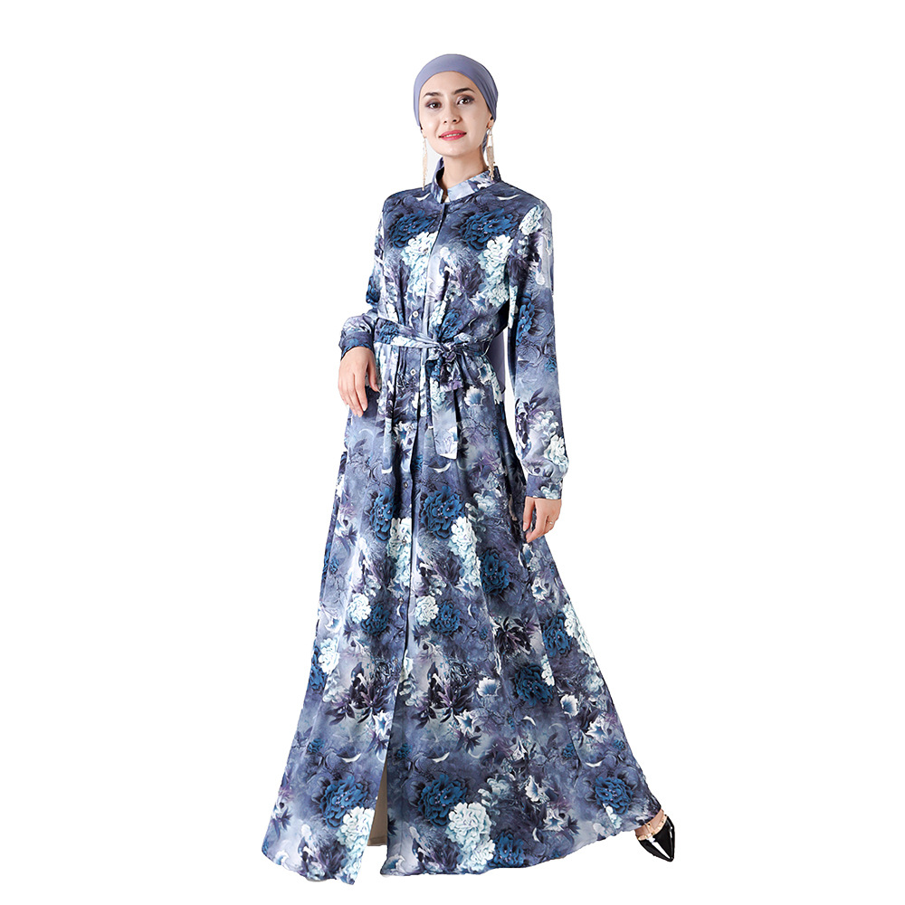 Long Sleeve Modest Fashion Islamic Loose Islamic Muslim Maxi Dresses Dubai Abaya