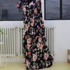 2022 AliExpress Amazon Women's Fashion Print V-neck Slim Long Sleeve Muslim Dress