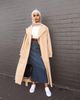 Middle East Denim Modest Muslim Lady New Design Color Fashion Sheath Dress Ins Long Button Skirt
