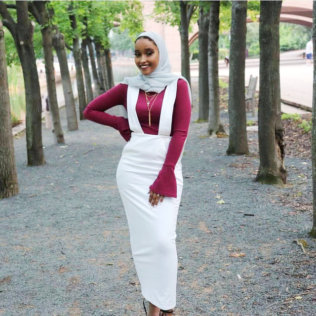 Amazon Modest Muslim Lady New Design Fashion Sheath Dress Middle East Ins Long Button Skirt
