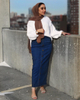 2022 Middle East Denim Modest Muslim Lady New Design Color Fashion Sheath Dress Ins Long Button Skirt