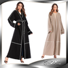 Amazon AliExpress Hot Sale Middle East Contrasting Color Striped Cardigan Muslim Robe Women's Foreign Trade Large Size Long Skirt