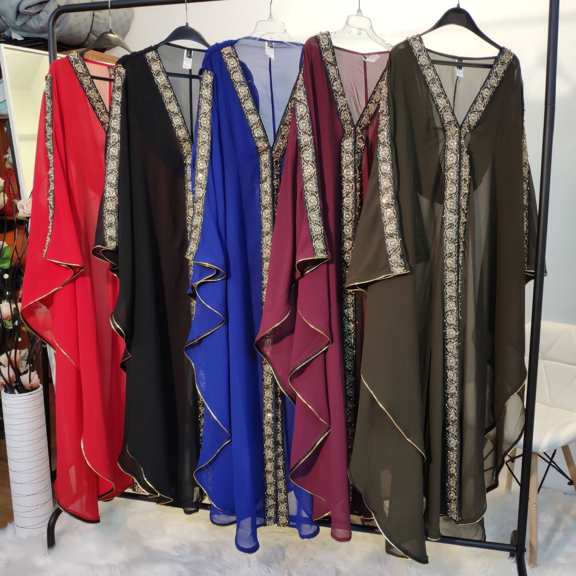 Cross-border Sources of New Fashion And Elegant Loose Muslim Robe Bat Sleeve Plus Size Women's Dress