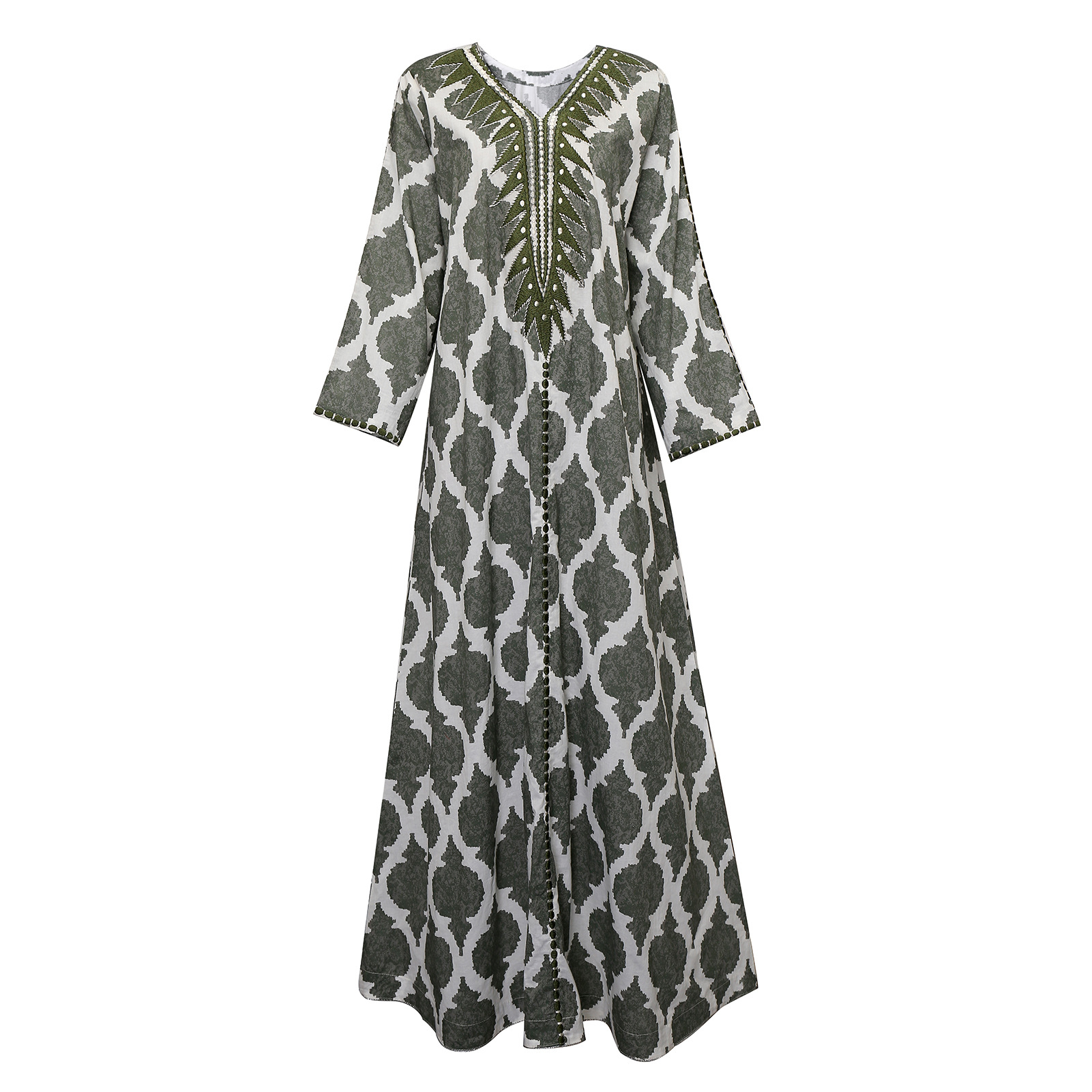 Embroidery Muslim Dress Fabric Kaftan Islamic Clothing Modest Borka Wholesale Shop Muslimah Women Kimono Abaya