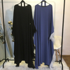 Cross-border Fashion Stitching Feather Elegant Loose Plus Size Muslim Robe Bat Sleeve Women's Dress