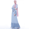 New style lace stitching lace-up Muslim robe for women abaya dress