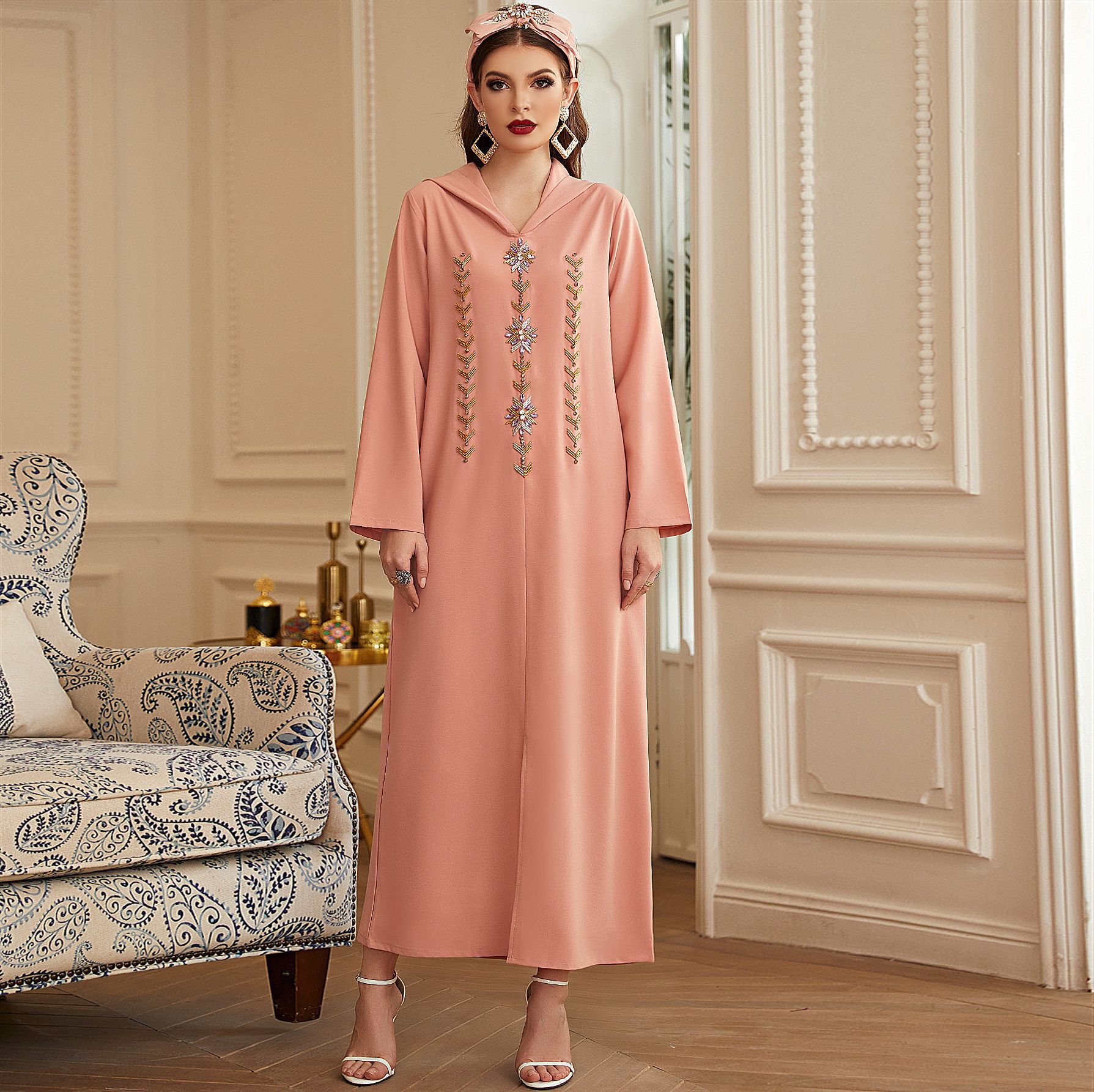 Casual Maxi Dresses Modest Southeast Asia Women Islamic Dubai Fabric Dubai Clothing Abaya