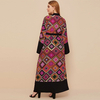 Foreign Trade Hot Sale New Fashion Robe Printing Retro Hit Color Cardigan Muslim Abaya Cardigan