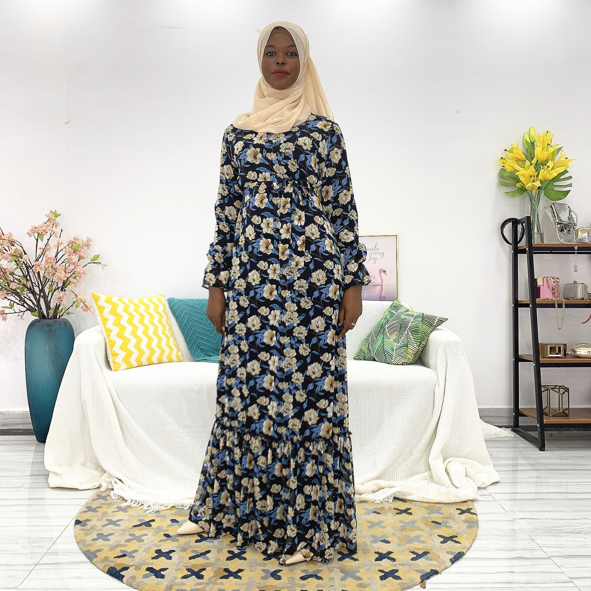 Long Sleeves Arabic Islam New Modest Maxi Dresses Elegant Fashion Fancy Muslim Abaya