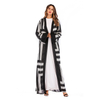 European And American Muslim Muslim Robe Striped Loose Lace Cardigan Women