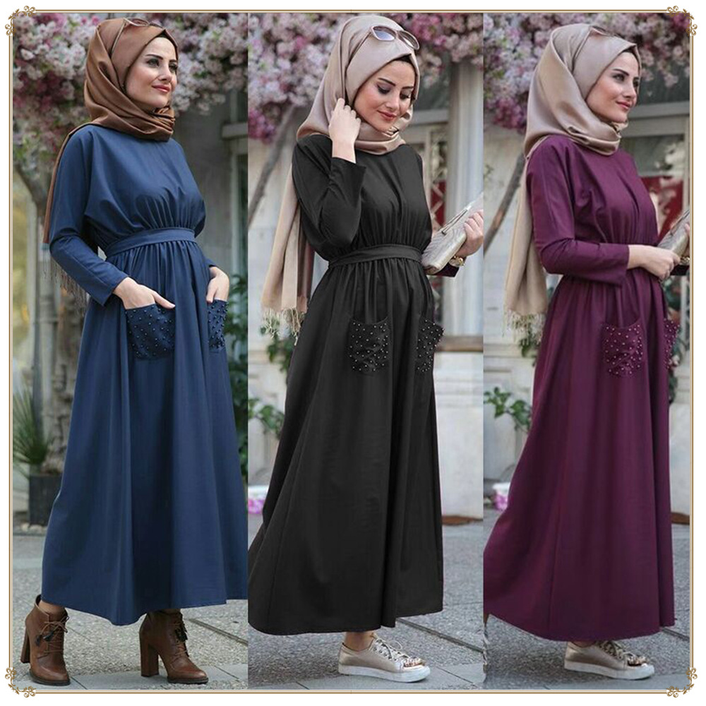 2022 Islamic Modern Modest Fashion Arabic Maxi Dresses Muslim Abaya