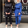  Suit Modest Burka Printing Kurti Top Women 2pieces Islamic Clothing 2022 Maxi Two Piece Prayer Thobe Pants Dubai Muslim Blouse Set