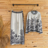  Prayer Printing Maxi Suit Top Kurti Two Piece Dubai Modest Women Islamic Clothing 2022 Thobe 2pieces Burka Pants Muslim Blouse Set