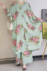  Burka Two Piece Women Dubai Thobe Pants Islamic Clothing 2pieces Prayer Maxi Suit Solid Color 2022 Modest Kurti Top Muslim Blouse Set