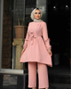  2022 Prayer Thobe Suit Solid Color Islamic Clothing Top Burka Kurti Pants Maxi 2pieces Modest Dubai Women Two Piece Muslim Blouse Set