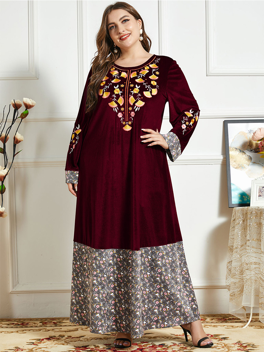  Burka Burqa 2022 Modest Arabic Plus Size Fashion Jilbab Thobe Kaftan Muslim Jalabiya Dubai Women Cotton Modern Islamic Clothing Printing Maxi Dress Abaya