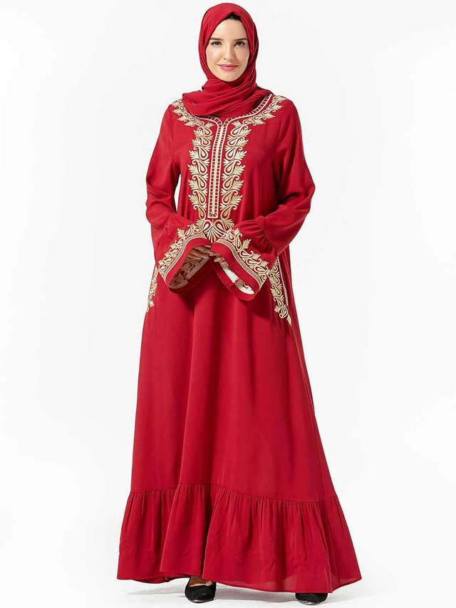  Vêtements Turkish Prayer Clothes Dubai Modest Women Vetement Femme Robe Femme Musulman Embroidery Islamic Clothing Borka Kebaya Maleisie Maxi Dress Abaya