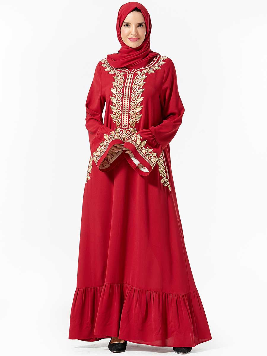  Vêtements Turkish Prayer Clothes Dubai Modest Women Vetement Femme Robe Femme Musulman Embroidery Islamic Clothing Borka Kebaya Maleisie Maxi Dress Abaya