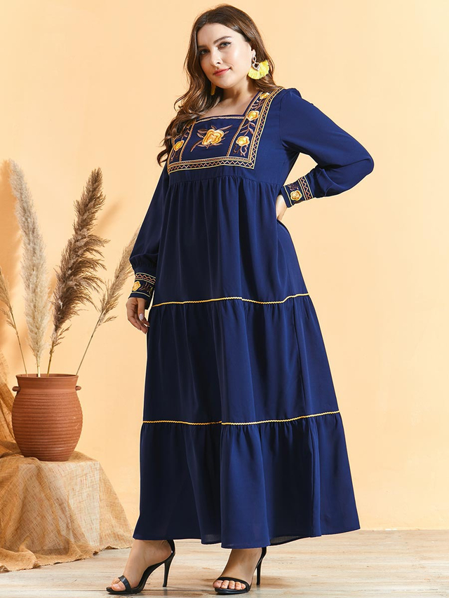  Vêtements Modest Embroidery Islamic Clothing Vetement Femme Borka Kebaya Maleisie Dubai Robe Femme Musulman Women Turkish Prayer Clothes Maxi Dress Abaya
