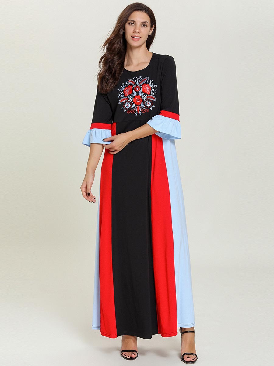  Women Kebaya Maleisie Islamic Clothing Embroidery Dubai Turkish Borka Vêtements Robe Femme Musulman Vetement Femme Prayer Clothes Modest Maxi Dress Abaya