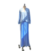 2022 Muslim Simple And Fashionable Blue Elegant High-elastic Ramie Single-layer Arab Robe
