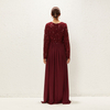 2022 Muslim Fashion Embroidered Sequins Stitching Chiffon Pure Color Loose And Elegant Dubai Long Skirt