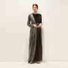 2022 Muslim Black Fashion Middle East Southeast Asia High Stretch Crystal Linen Muslim Sequined Dress
