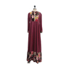 2022 Muslim Spring Elegant Elastic Cotton Arab Malaysian Soft Print Long Sleeve Round Neck Middle East Dress
